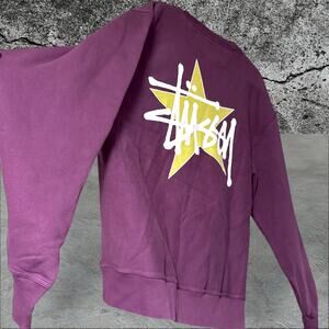 •NWT• STUSSY STAR PURPLE PIGMENT DYED HOODIE • 2XL